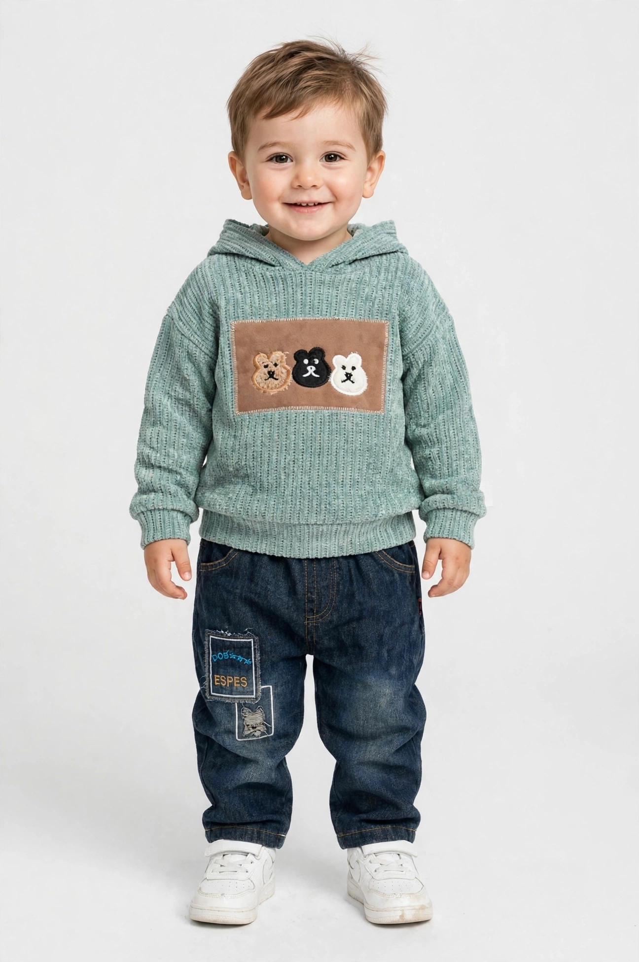 Teddy Bear Hoodie & Jeans Set